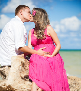 Portrait of beautiful loving couple awaiting baby